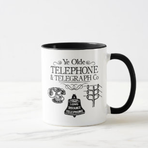 Taza Teléfono vintage y WiFi