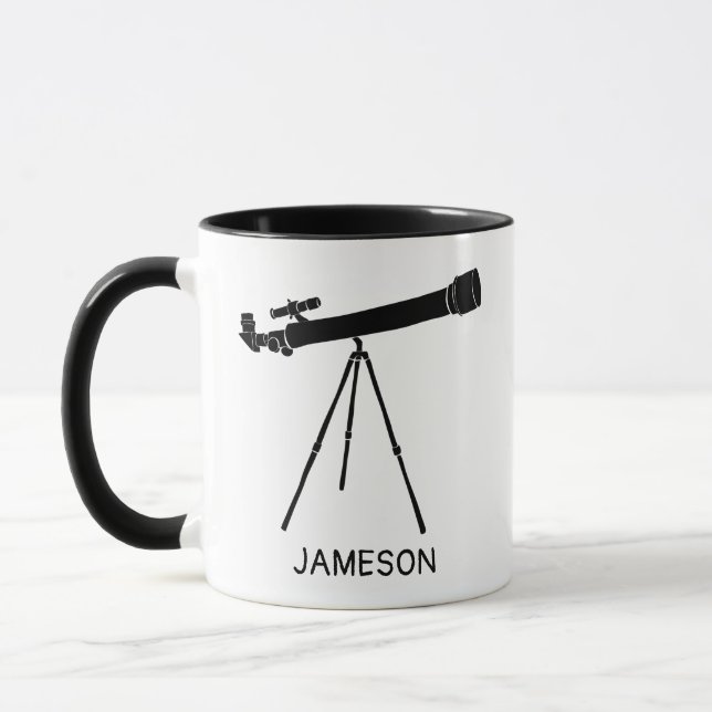 Taza Telescopio gráfico Negro y Blanco Personalizado (Izquierda)
