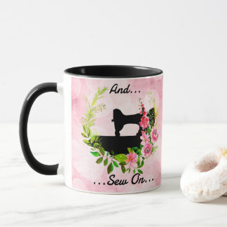 Taza Tema de artesanía de costura de máquina de coser a