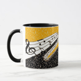 Taza tema de música dorada