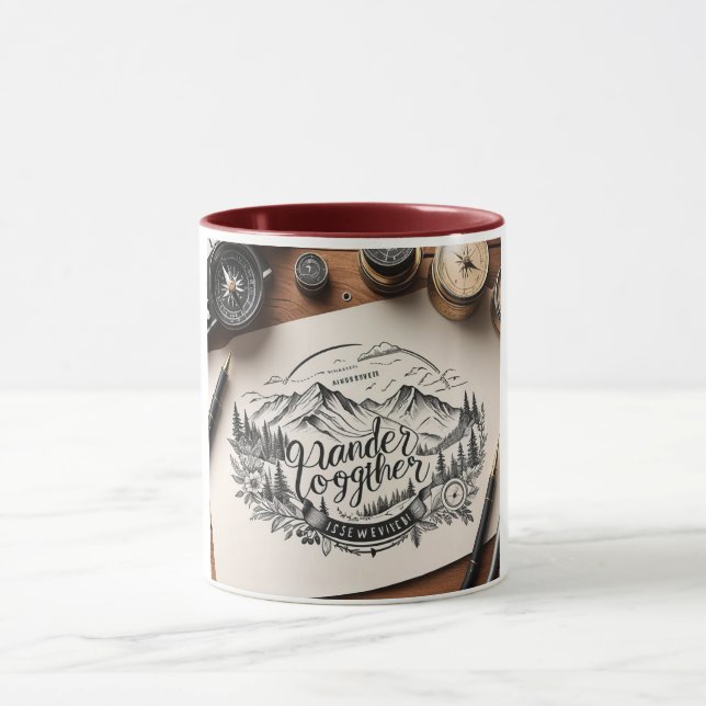 Taza Tema de viaje de Wander Together (Centro)