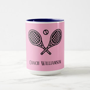 Taza Tema del tenis Monogramo entrenador