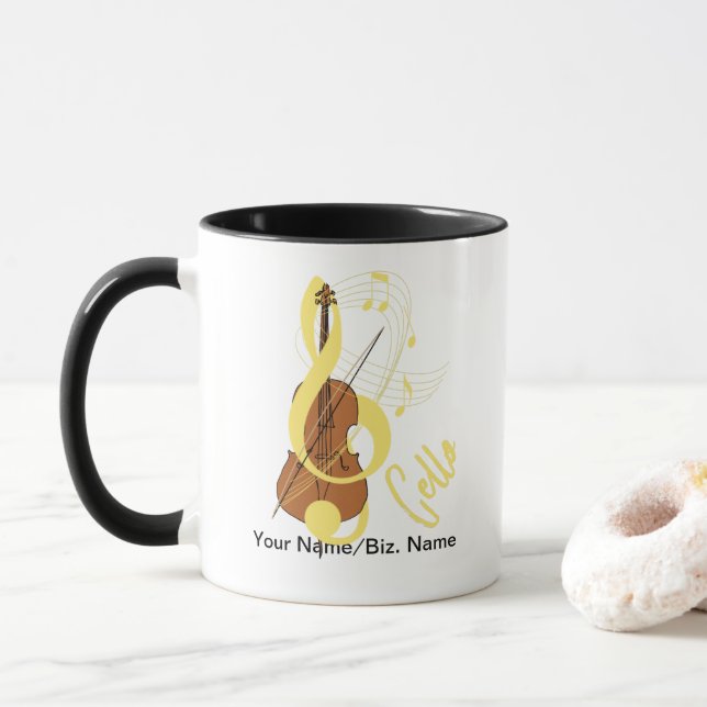 Taza Tema musical de Cello Graphic Music (Con donut)