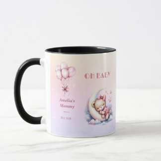 Taza Tema rosado y pastel dulce Dreamy Baby Bear