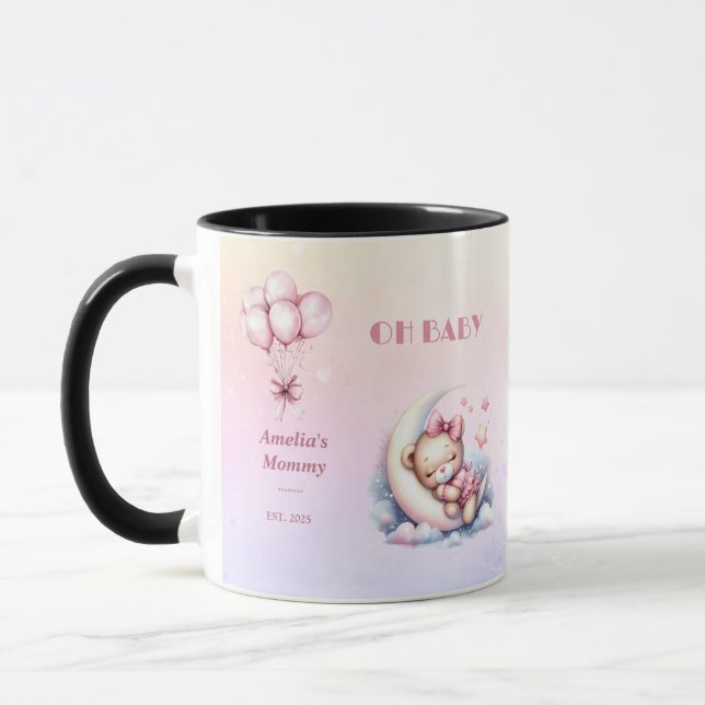 Taza Tema rosado y pastel dulce Dreamy Baby Bear (Izquierda)