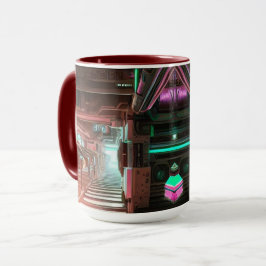 Taza temática de ciudad Steampunk