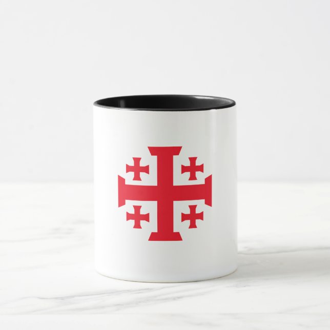 Taza Templar Crusader Jerusalem Cross Coffee Mug (Centro)