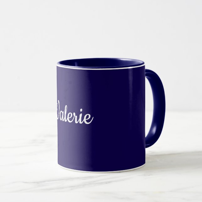 Taza Template, Add Your Own Text, Navy Blue, (Anverso derecho)
