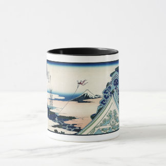 Taza Templo de Honganji Vista del Mt. Fuji Grabado en m
