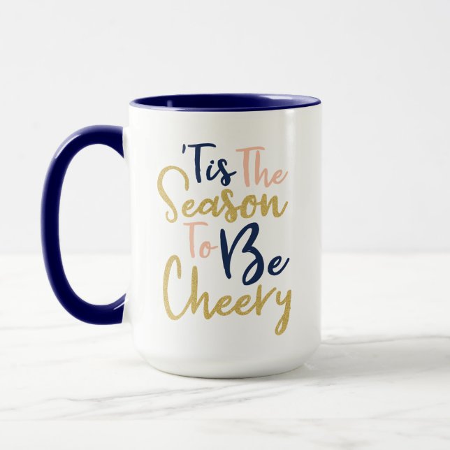 Taza Temporada De Alegría | Festividad de escritura a m (Izquierda)