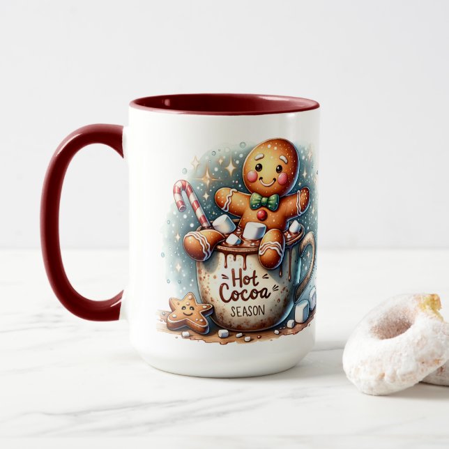 Taza Temporada de cacao caliente Cocina de Gingerbread (Con donut)