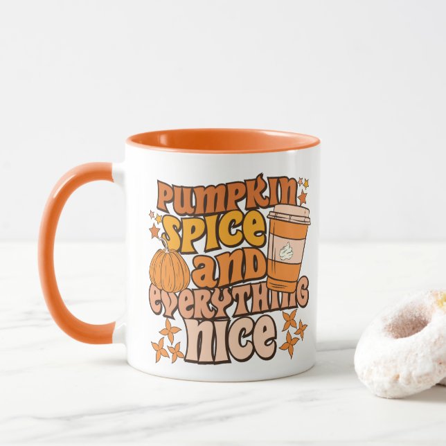 Taza Temporada de otoño de "La especia de calabaza y to (Con donut)
