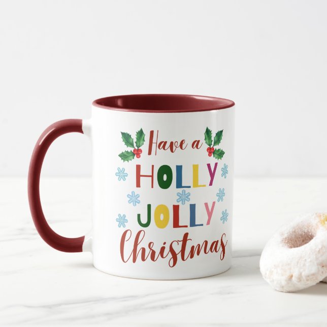 Taza Ten A Los Navidades De Holly Jolly (Con donut)
