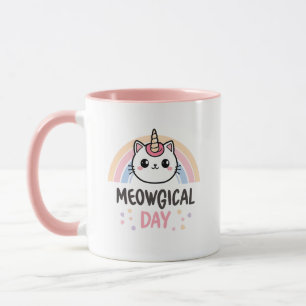 Taza Ten un "Día Meowgical" Gato Unicornio