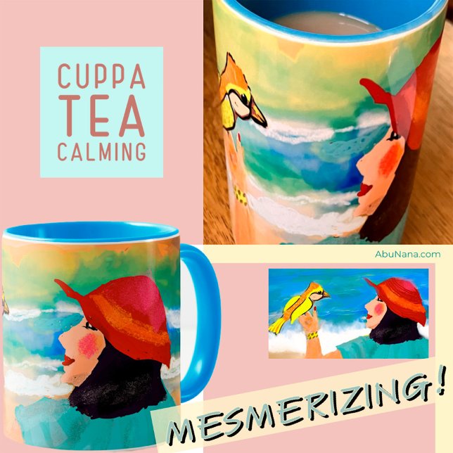 Taza Tendencia de mujeres y aves Naturaleza Café Mug (Subido por el creador)