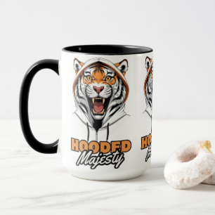 Taza Tendencia ruidosa   Tigre en una hoodie
