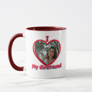 Taza Tendencias Amo a Mi Novia Corazón Rojo Foto Person