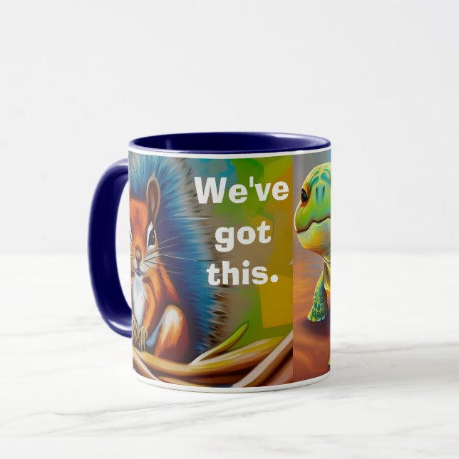 Taza Tenemos esta ardilla, tortuga, araña 2 tonos Mug (Anverso izquierdo)