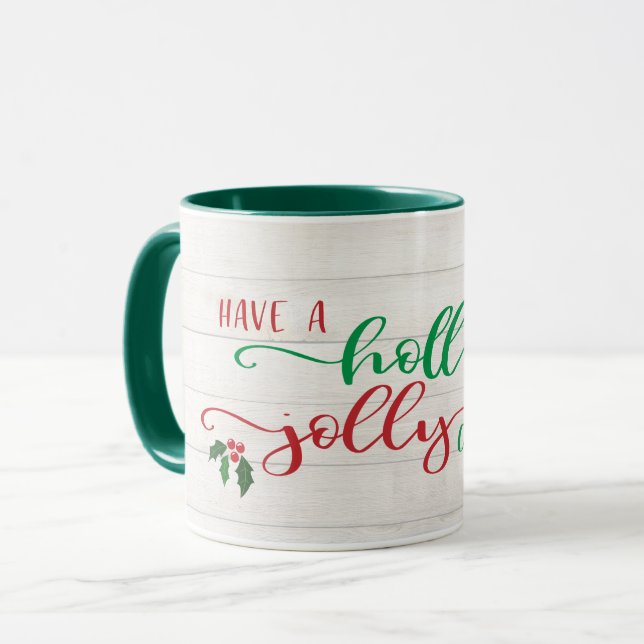 Taza Tener un alegre Navidad caligrafía rústica (Anverso izquierdo)