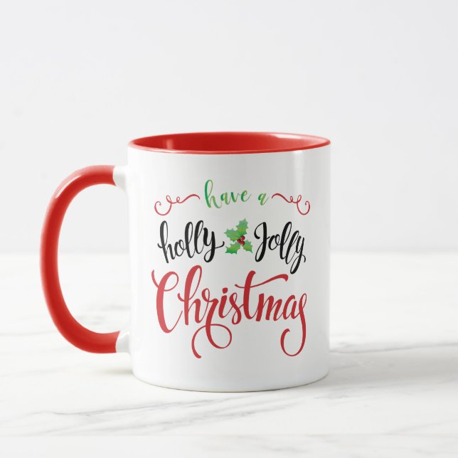 Taza Tenga navidad alegre de un acebo (Izquierda)