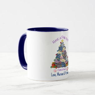 Taza Tenga una Navidad Pur-fecta Amantes de los Gatos
