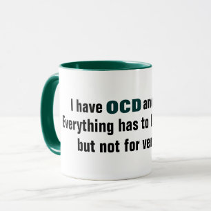 Taza Tengo OCD y AÑADO tipografía