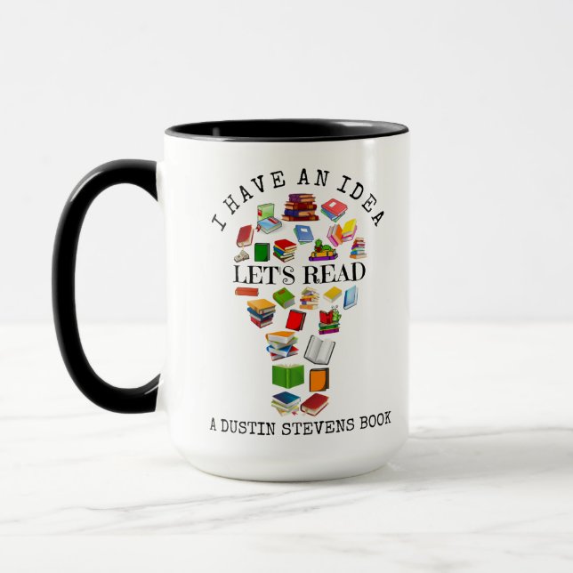Taza Tengo una idea Leer un libro de Dustin Stevens (Izquierda)