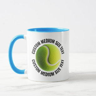 Taza Tenis Personalizado LIGHT BLUE Combo 11oz Texto Me