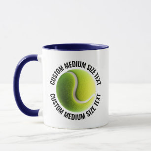 Taza Tenis Personalizados Azul Marino Combinado 330g Me
