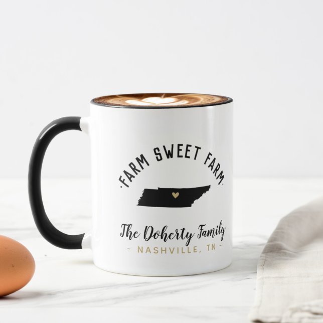 Taza Tennessee Farm Sweet Farm Family Monograma Mug (Subido por el creador)