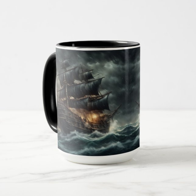 Taza Tentación de los mares negros: Barco pirata oscuro (Anverso izquierdo)