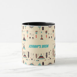 Taza Tepe nativo americano con patrones y editables