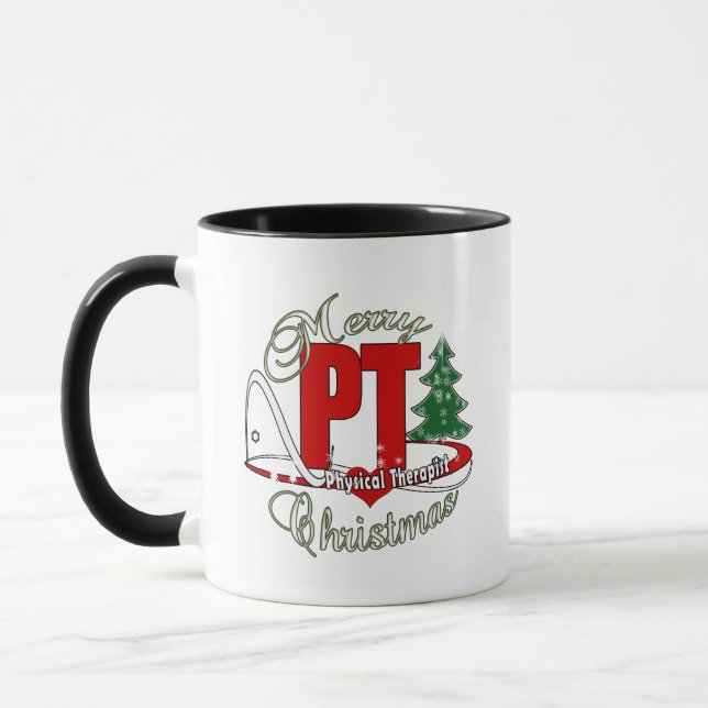 Taza Terapeuta físico de la pinta del NAVIDAD (Izquierda)