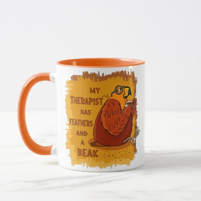 Taza Terapia de loro - regalo divertido para los propie (Izquierda)
