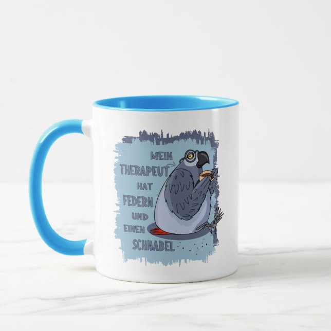 Taza Terapia Graupapagei - Lustige Geschenk Tasse (Izquierda)
