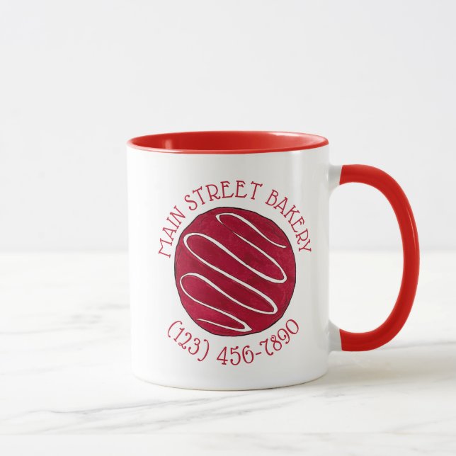 Taza Terciopelo Rojo Cookie Business Bakery Bake Shop (Derecha)