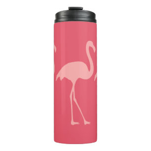 Taza termal del vaso del pájaro rosado coralino