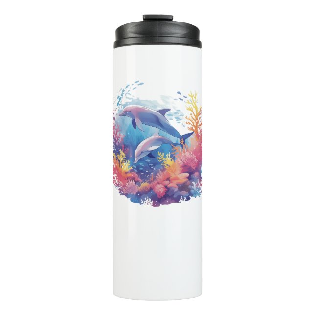 Taza térmica de delfín nariz de botella (Anverso)