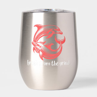 Taza térmica de delfines