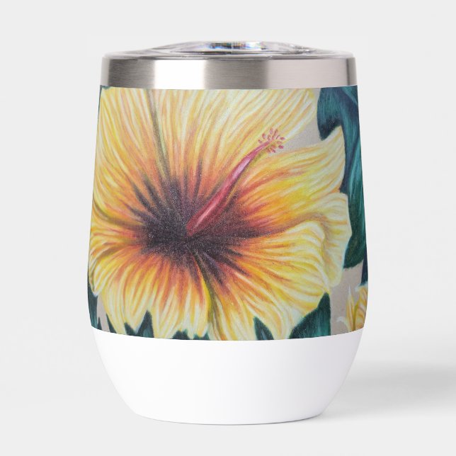 taza térmica de hibiscus amarillo (Frente)