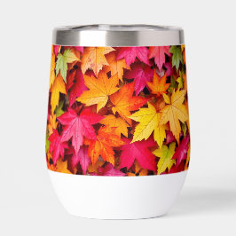 Taza térmica de hojas de otoño con colores de otoñ