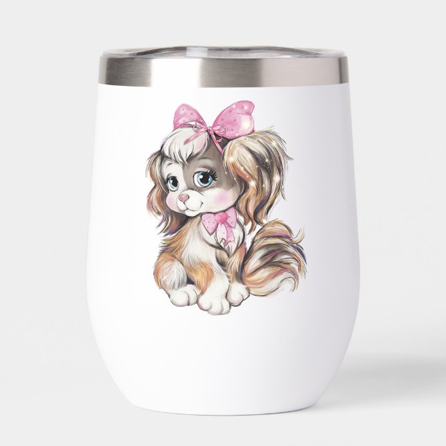 Taza térmica para vino con cachorro (Trasero)
