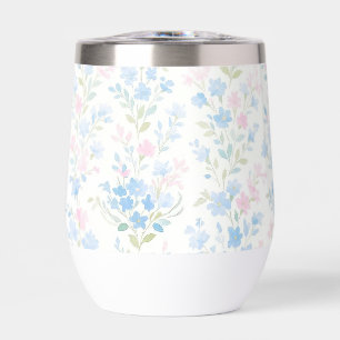 Taza térmica para vino floral pastel
