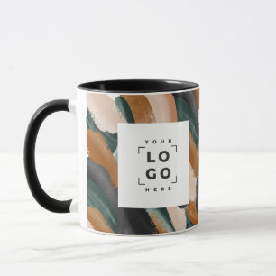 Taza Terracota, abstracto verde pintado mínimo moderno