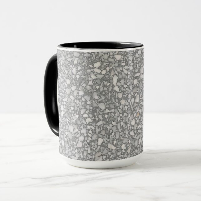 Taza Terrazo Gris y Blanco Moderno (Anverso izquierdo)