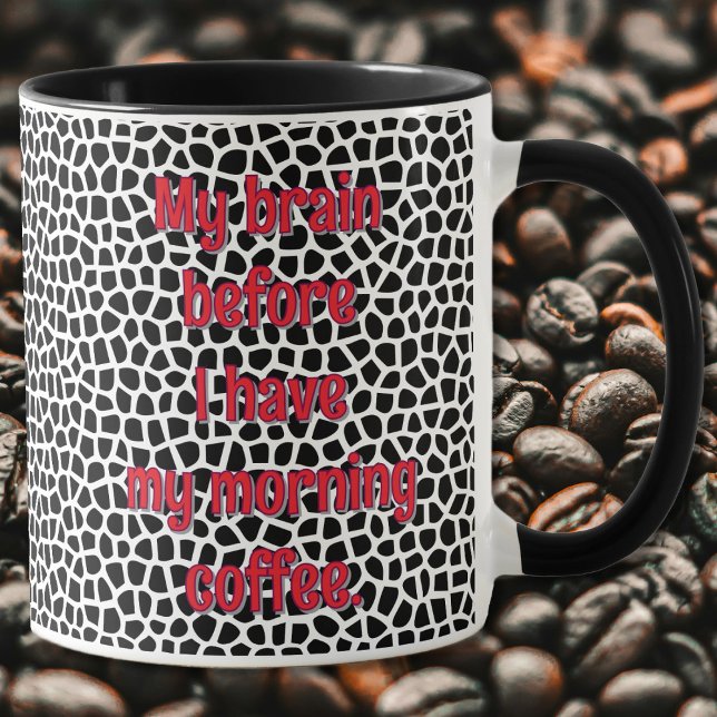 Taza Terrazzo-Black-Funny Mug para adicto al café (Funny Mug for Coffee Addict - Black Terrazzo - by Leapfroglisics shop)