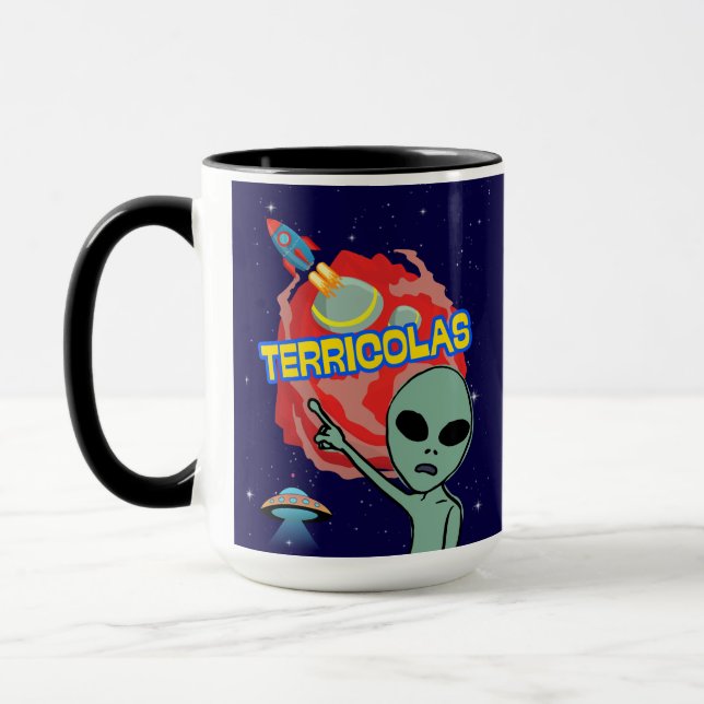 Taza terricolas - susto alienígena de humanos (Izquierda)