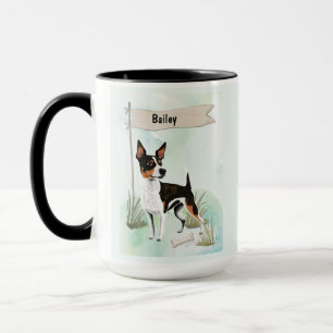 Taza Terrier de Rata Acuarela Perro Personalizado