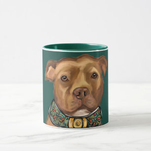 TAZA TERRIER STAFFORDSHIRE AMERICANO