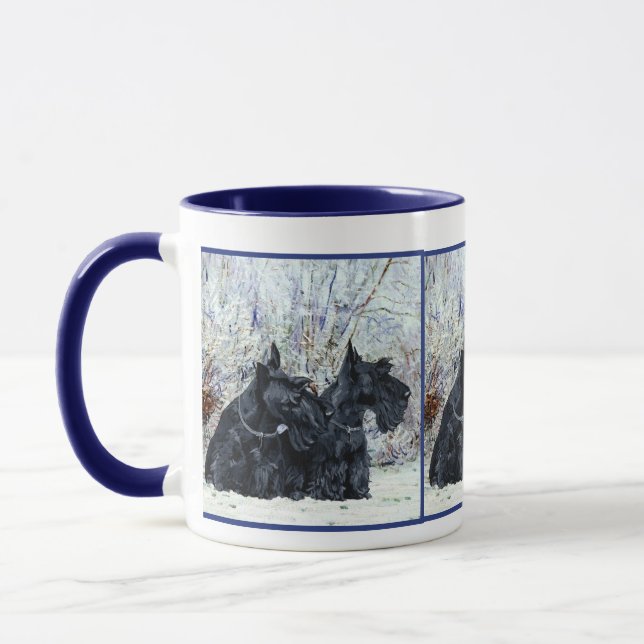 Taza Terriers escoceses en invierno (Izquierda)